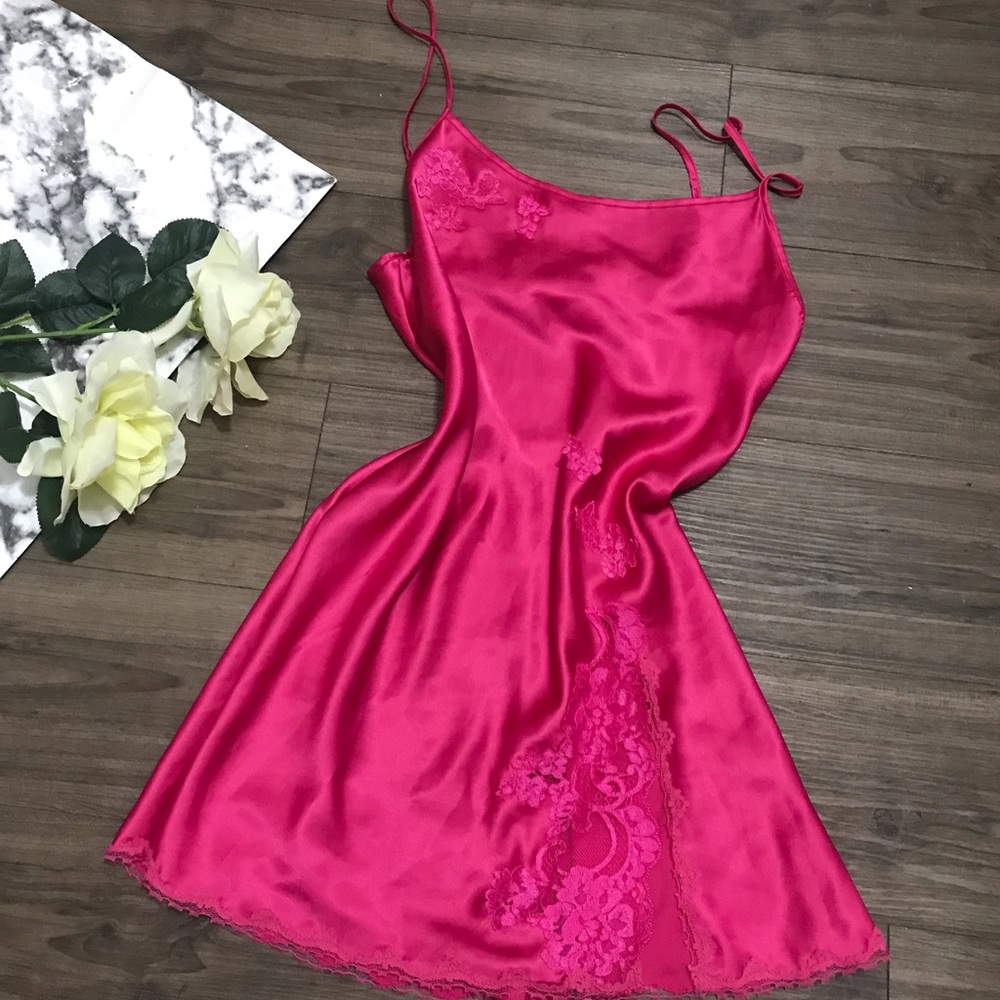 Victoria’s Secret pink satin slip dress size XS